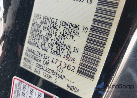 2010 Nissan Altima 2.5 S z USA, uszkodzony, nr VIN 1N4AL2EP5AC171362